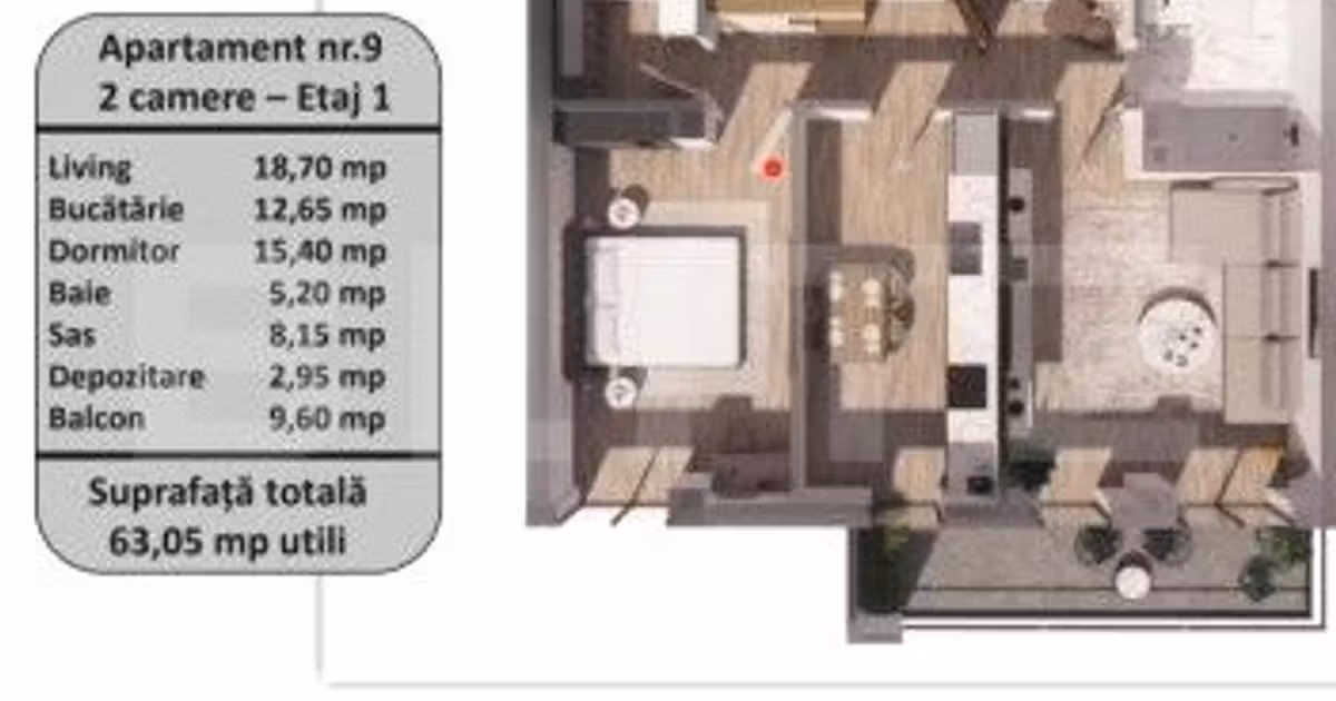 Apartament de vânzare cu 2 camere în zona Tractorul, Brașov