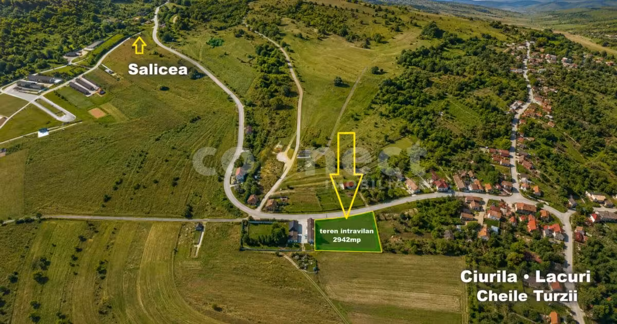 Teren Construcții intravilan de vânzare de 2942 mp, în Ciurila