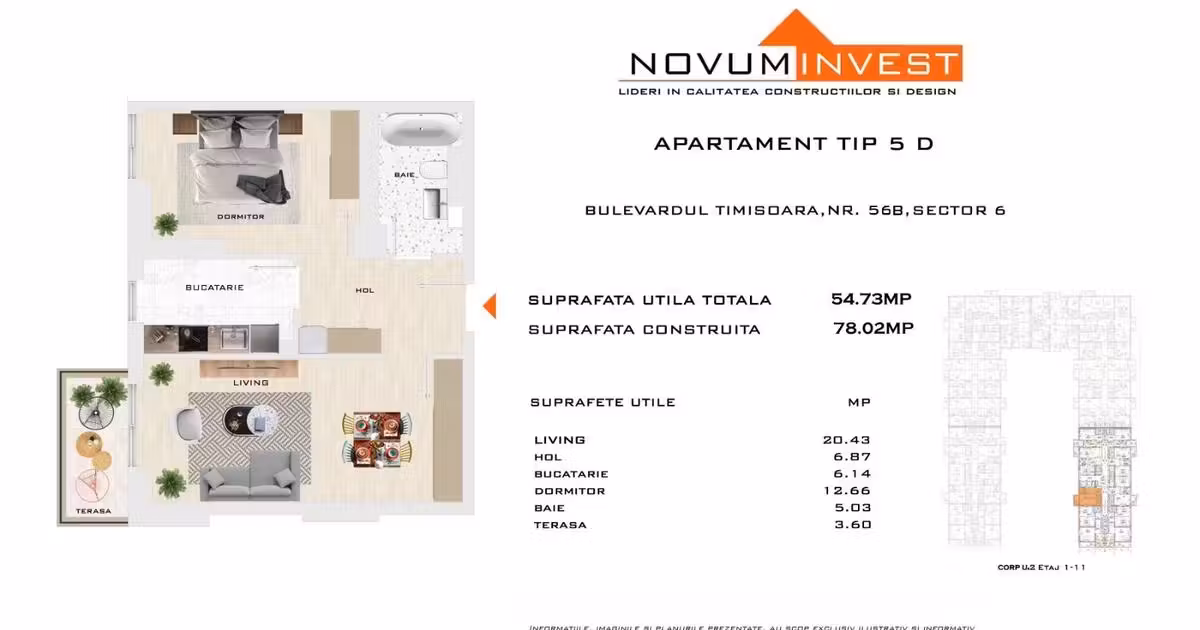 Apartament de vânzare cu 2 camere în zona Militari, Sector 6