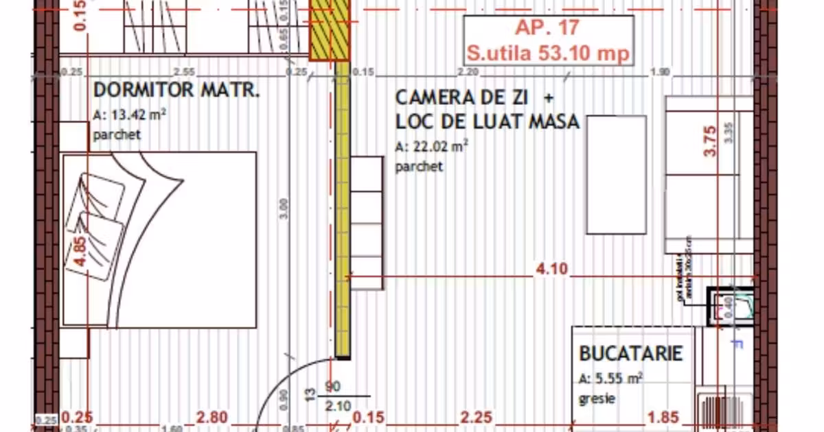 Apartament de vânzare cu 2 camere în Florești