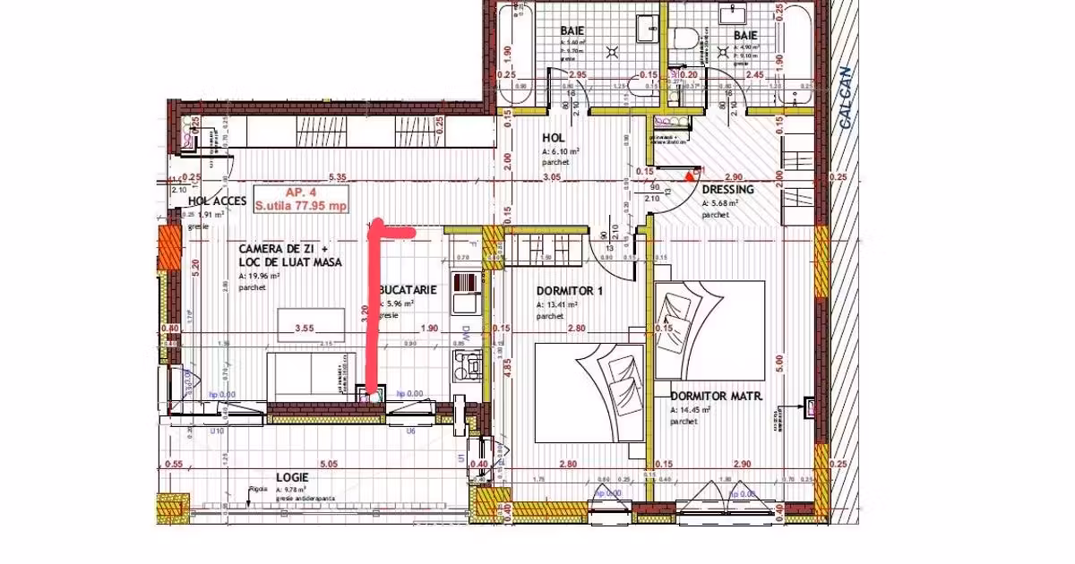 Apartament de vânzare cu 4 camere în Florești