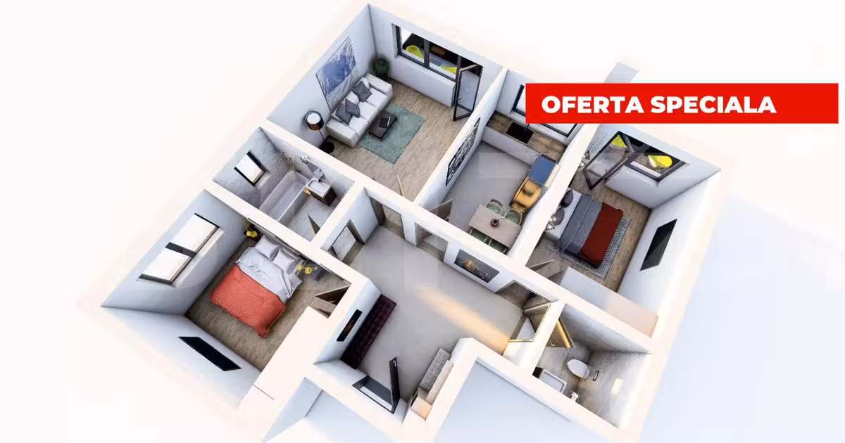 Apartament de vânzare cu 3 camere în Sânpetru