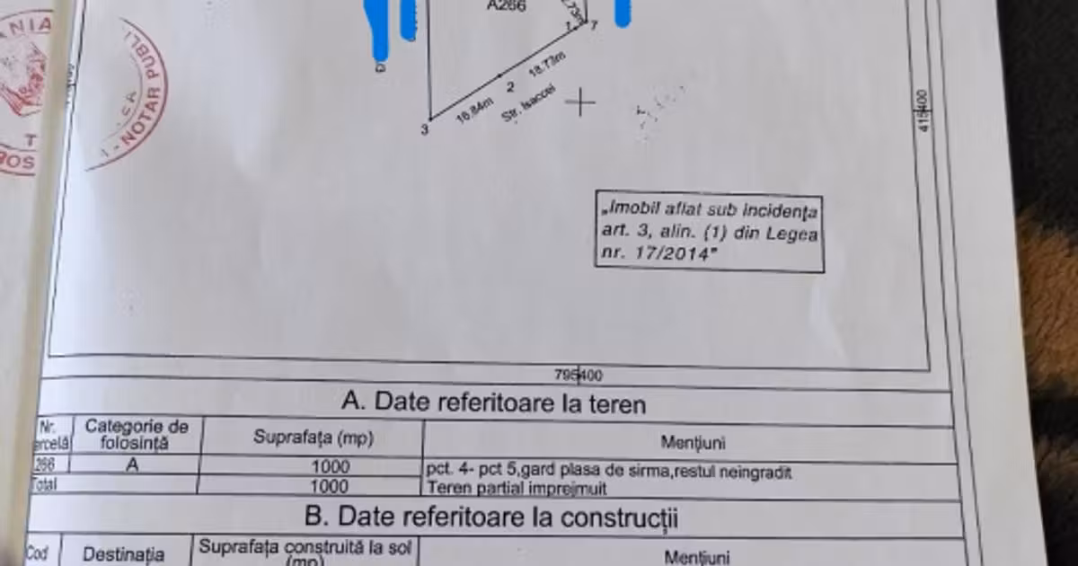 Teren Construcții intravilan de vânzare de 1000 mp, în zona Vest, Tulcea