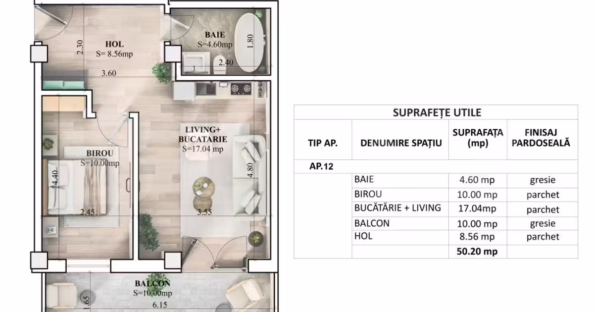 Apartament de vânzare cu 2 camere în zona Galata, Iași