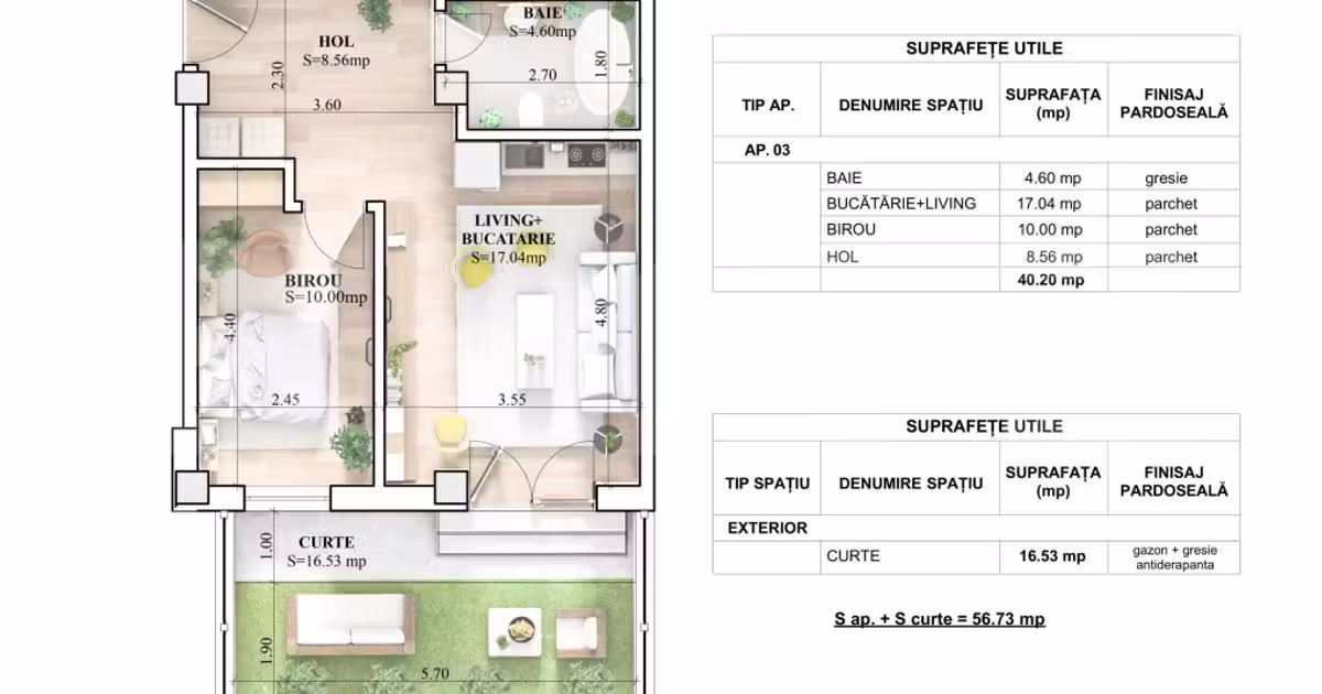 Apartament de vânzare cu 2 camere în zona Galata, Iași