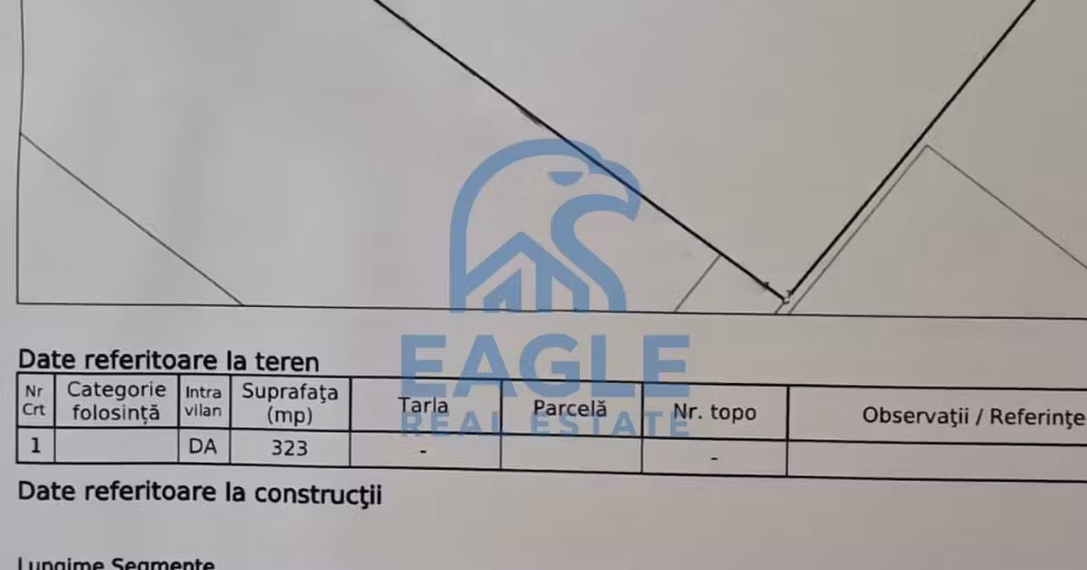 Teren Construcții intravilan de vânzare de 323 mp, în zona Elvila, Constanța