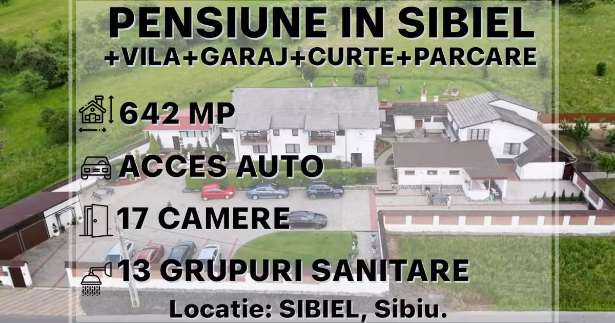 Casă individuală de vânzare cu 17 camere, mobilată în zona Aeroport, Sibiu