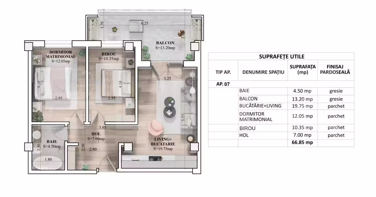 Apartament de vânzare cu 3 camere în zona Galata, Iași