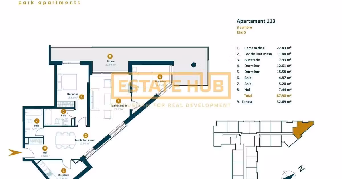 Apartament de vânzare cu 3 camere în zona Între Lacuri, Cluj-Napoca
