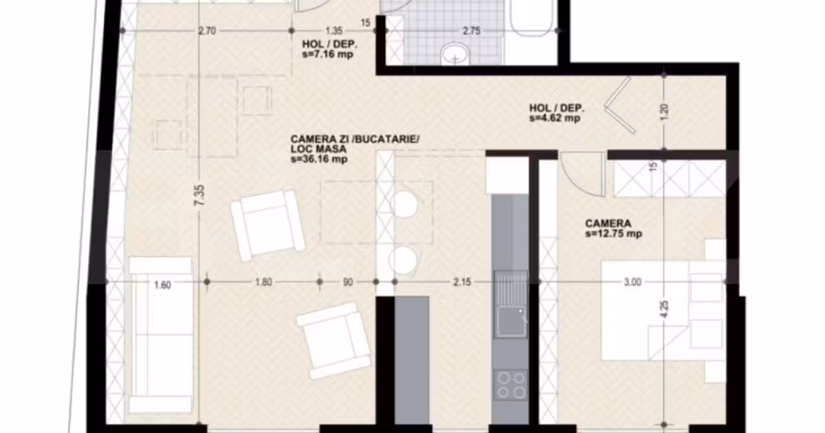 Apartament de vânzare cu 2 camere în zona Mărăști, Cluj-Napoca