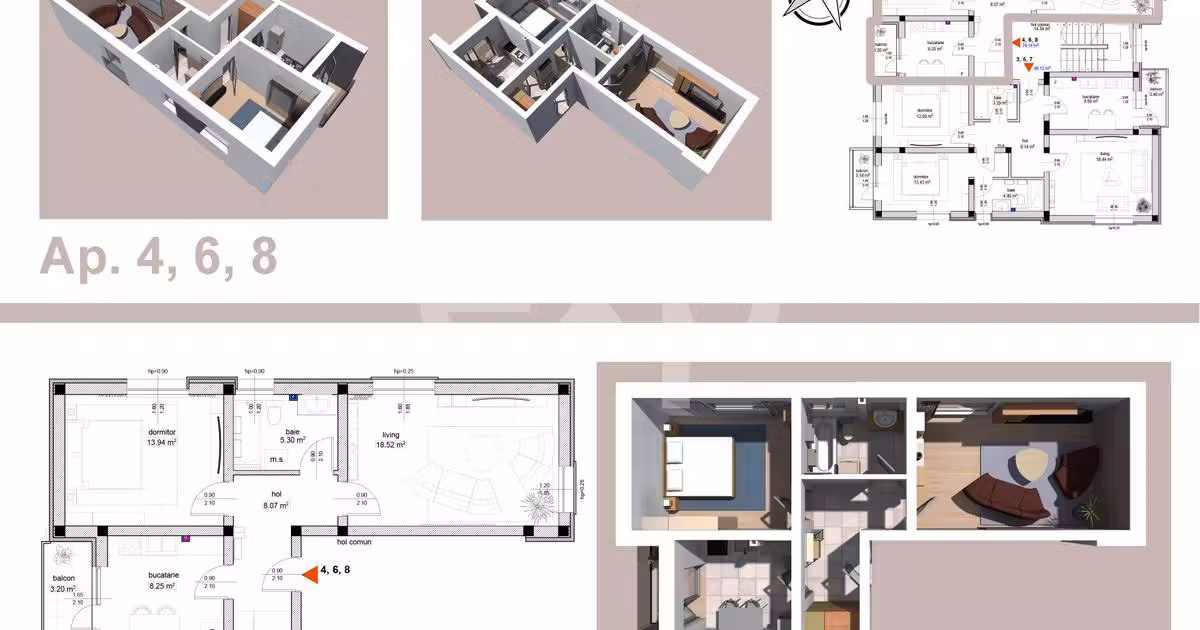 Apartament de vânzare cu 2 camere în zona Trivale, Pitești