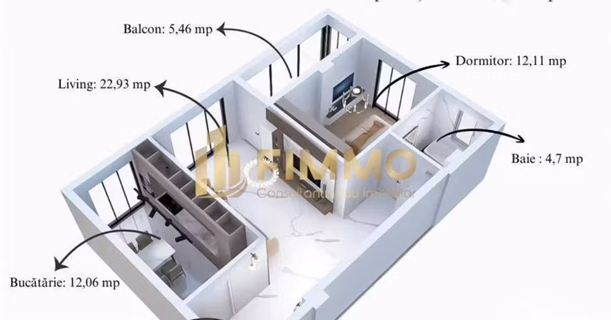Apartament de vânzare cu 2 camere în zona Central, Suceava