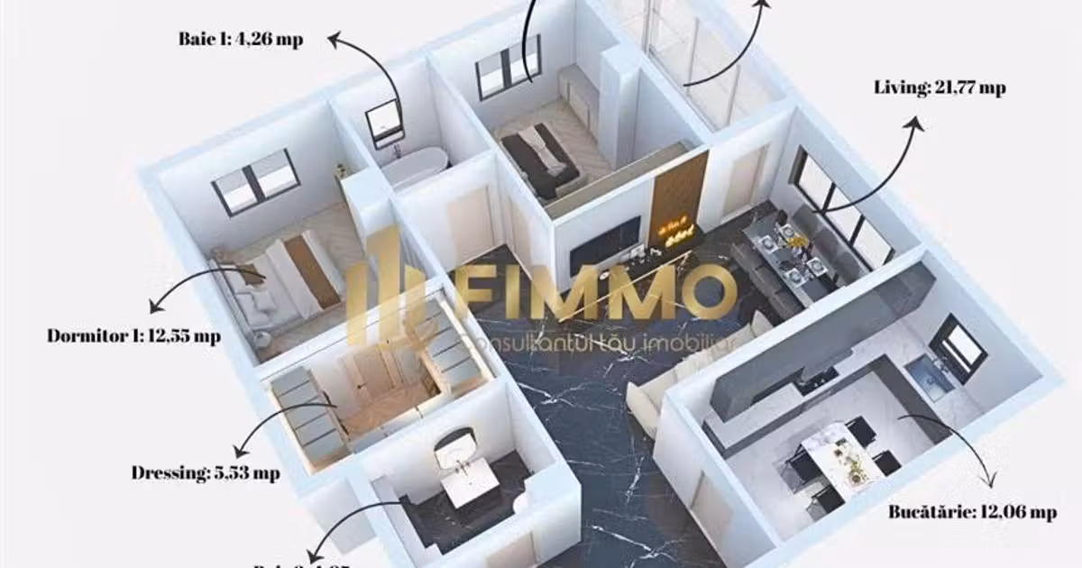 Apartament de vânzare cu 3 camere în zona Central, Suceava