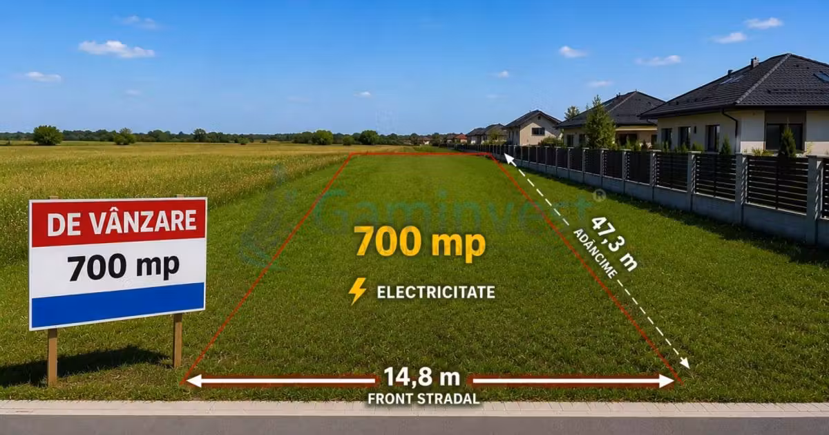 Teren Construcții intravilan de vânzare de 700 mp, în Hidișelu de Sus