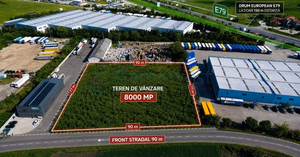 Teren Construcții intravilan de vânzare de 8000 mp, în Borș