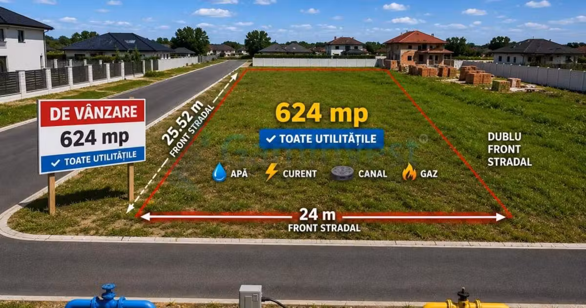 Teren Construcții intravilan de vânzare de 624 mp, în Sântandrei