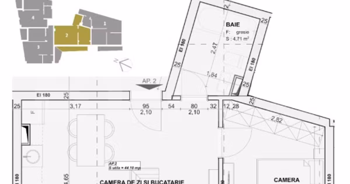 Apartament de vânzare cu 2 camere în zona Central, Cluj-Napoca
