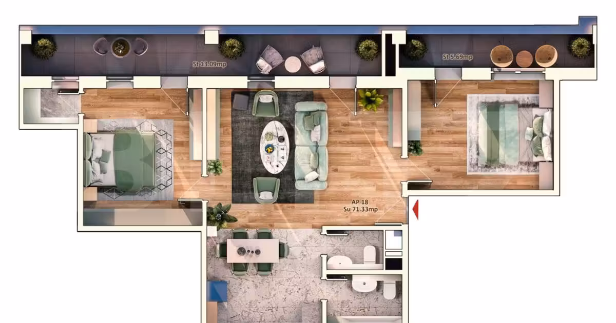 Apartament de vânzare cu 3 camere în zona Mărăști, Cluj-Napoca
