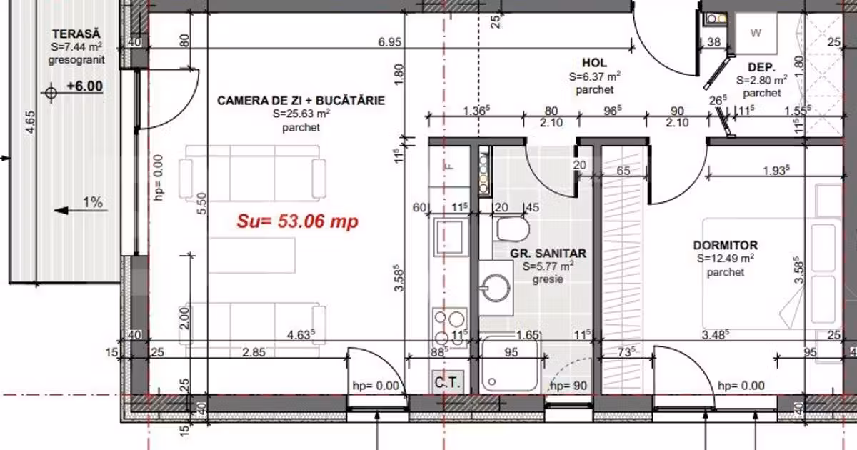 Apartament de vânzare cu 2 camere în Apahida