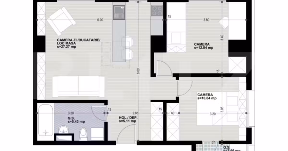 Apartament de vânzare cu 3 camere în zona Mărăști, Cluj-Napoca