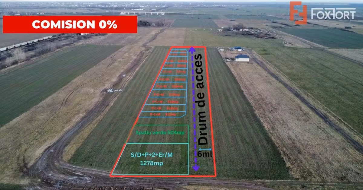 Teren Construcții intravilan de vânzare de 539 mp, în Giroc