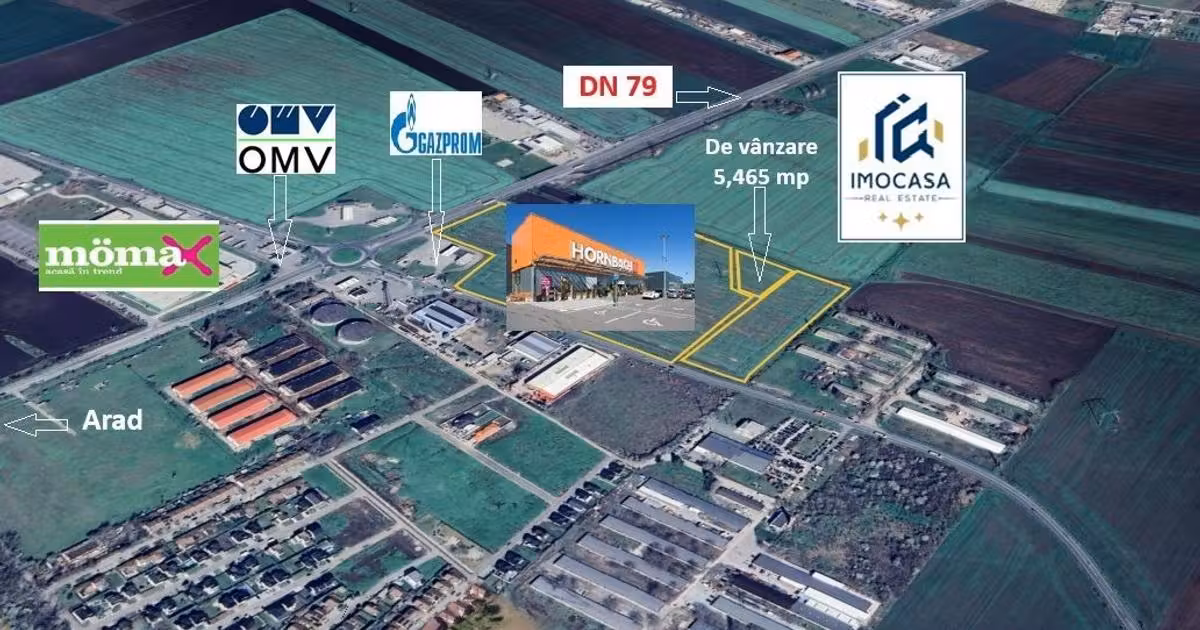 Teren Construcții intravilan de vânzare de 5465 mp, în zona Exterior Nord, Arad