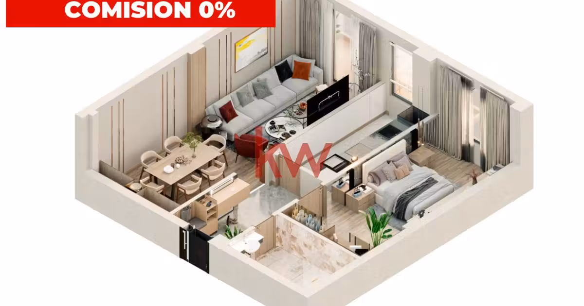 Apartament de vânzare cu 2 camere în Valea Lupului