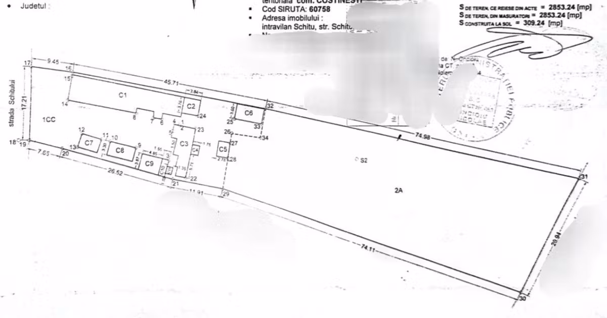 Teren Construcții intravilan de vânzare de 2853 mp, în Costinești