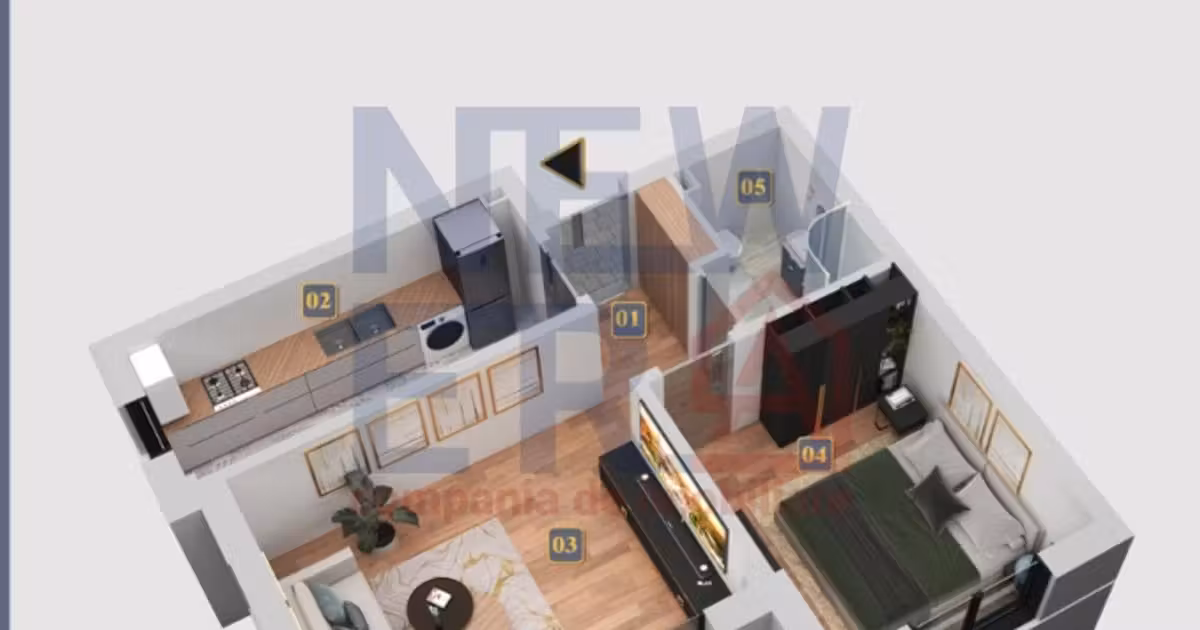 Apartament de vânzare cu 2 camere în Chiajna