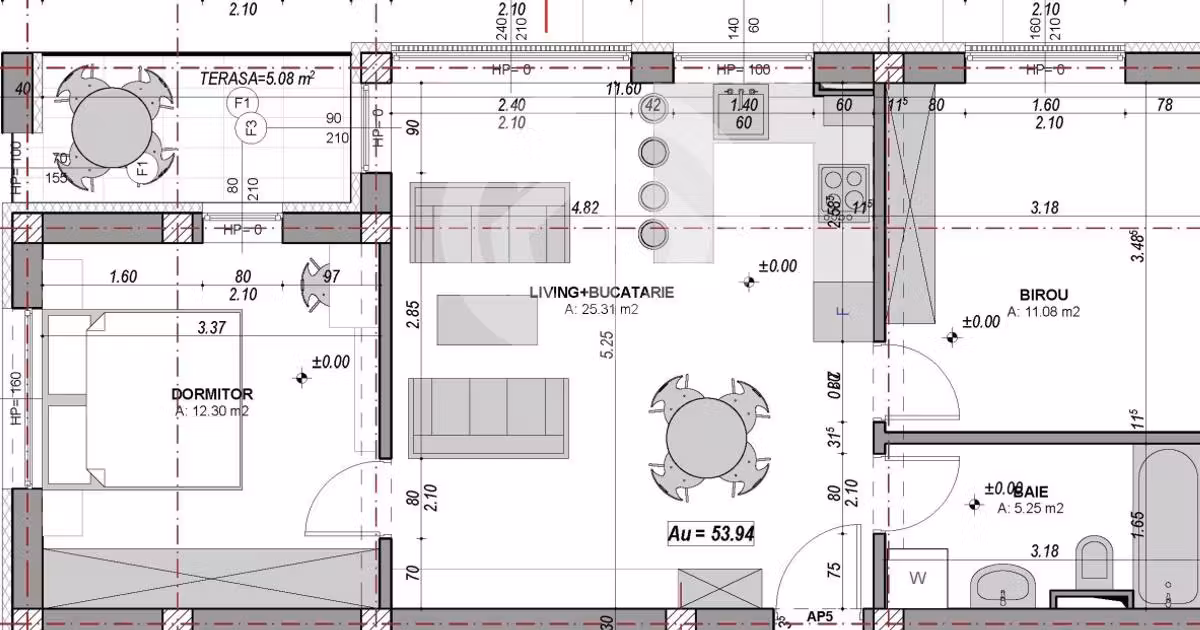 Apartament de vânzare cu 3 camere în Cristian