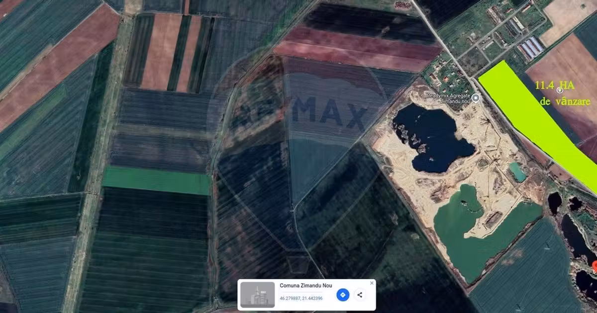 Teren agricol extravilan de vânzare de 113931 mp, în Zimandu Nou