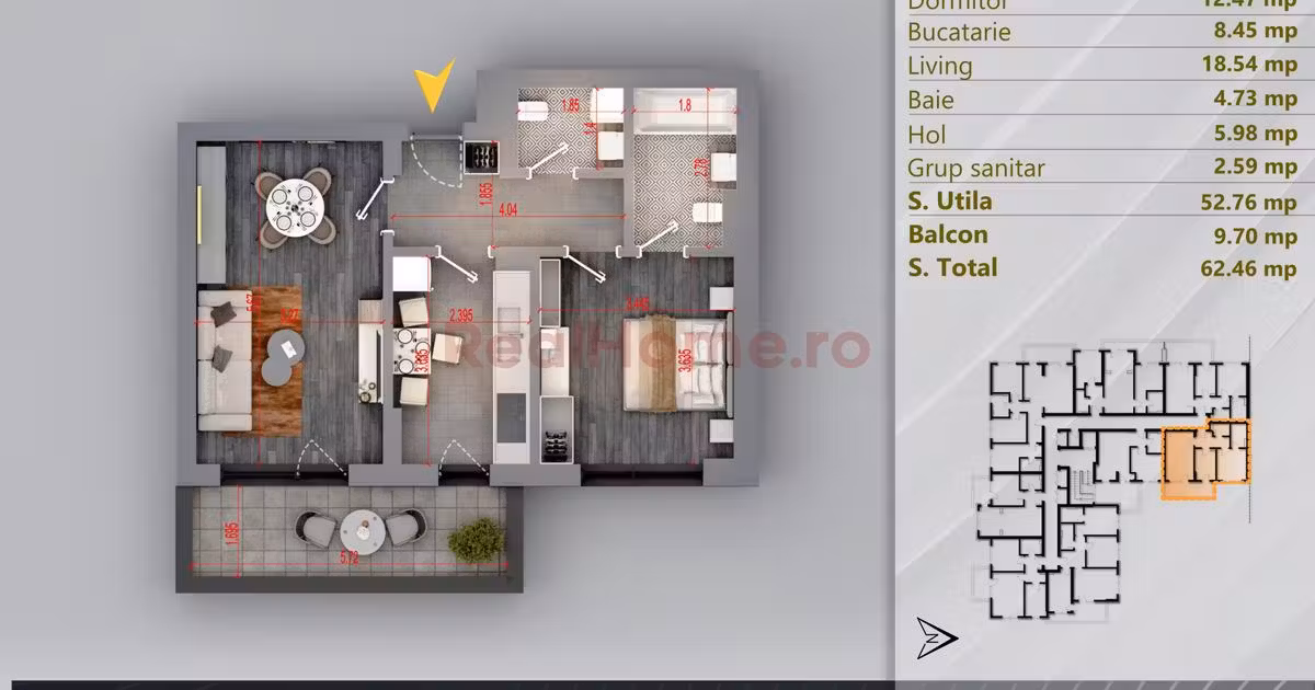 Apartament de vânzare cu 2 camere în zona Theodor Pallady, Sector 3