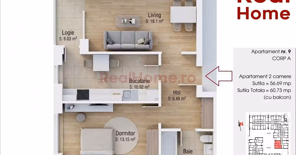 Apartament de vânzare cu 2 camere în zona 1 Decembrie 1918, Sector 3