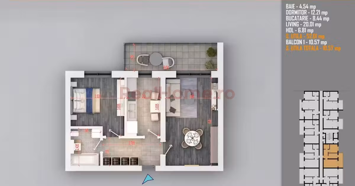Apartament de vânzare cu 2 camere în zona Theodor Pallady, Sector 3