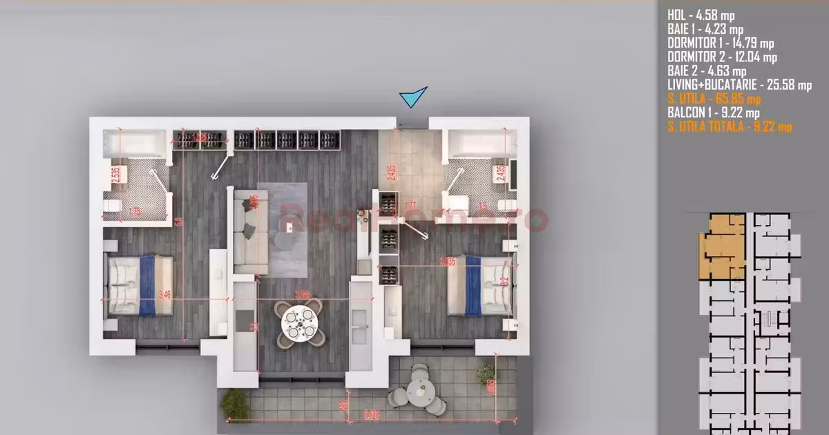 Apartament de vânzare cu 3 camere în zona Theodor Pallady, Sector 3