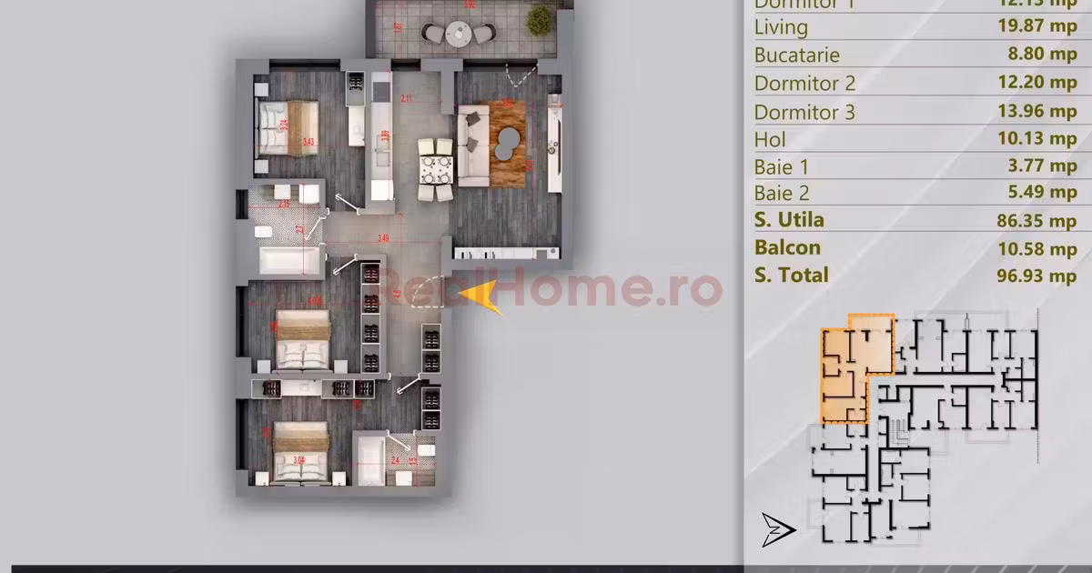 Apartament de vânzare cu 4 camere în zona Theodor Pallady, Sector 3