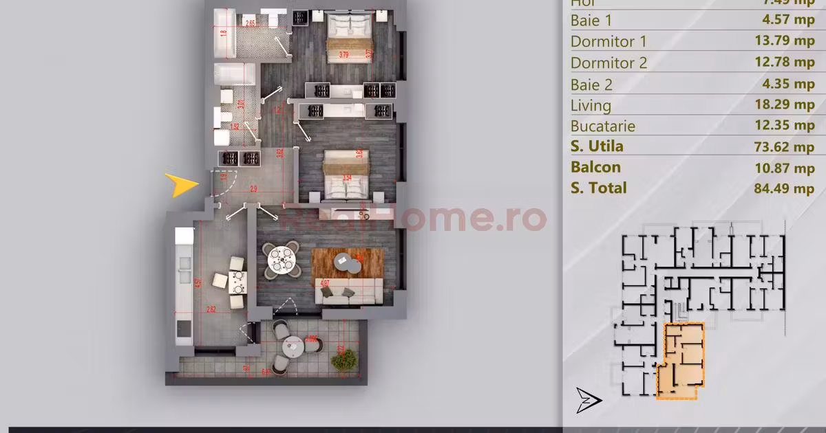 Apartament de vânzare cu 3 camere în zona Theodor Pallady, Sector 3