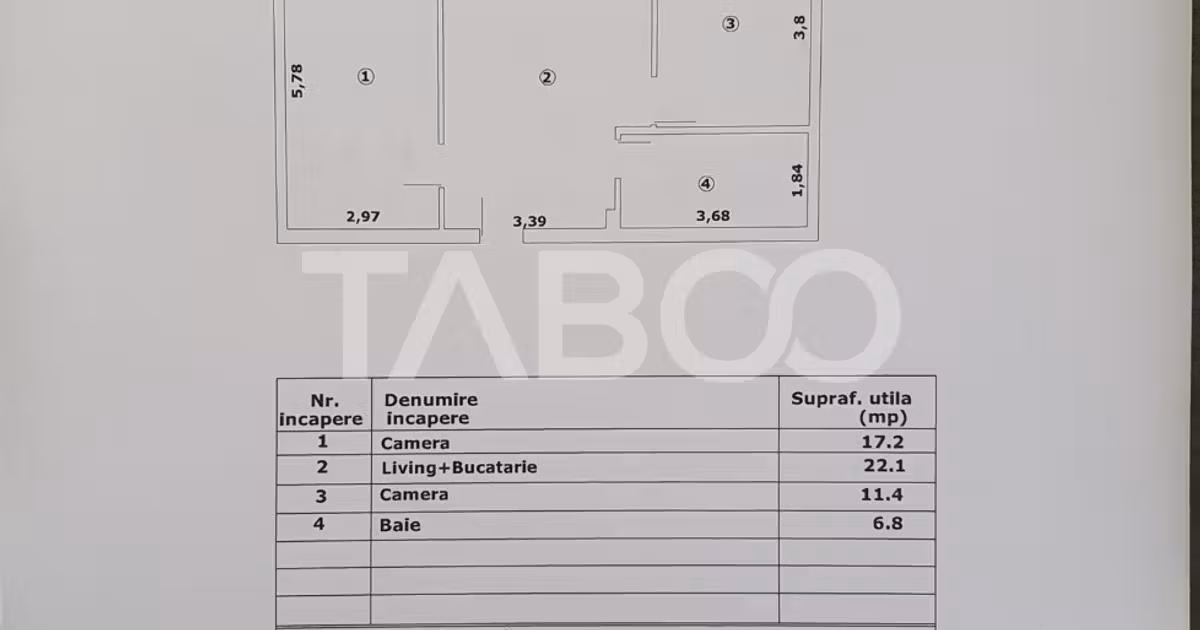 Apartament de vânzare cu 3 camere în Făgăraș