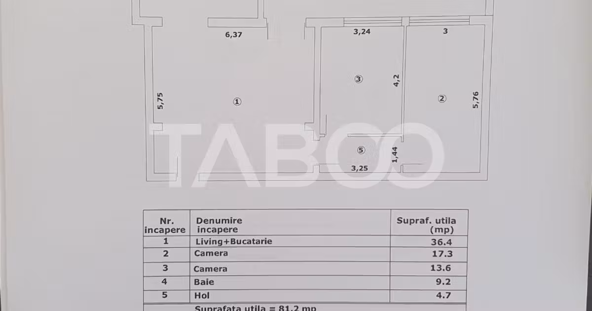 Apartament de vânzare cu 3 camere în Făgăraș