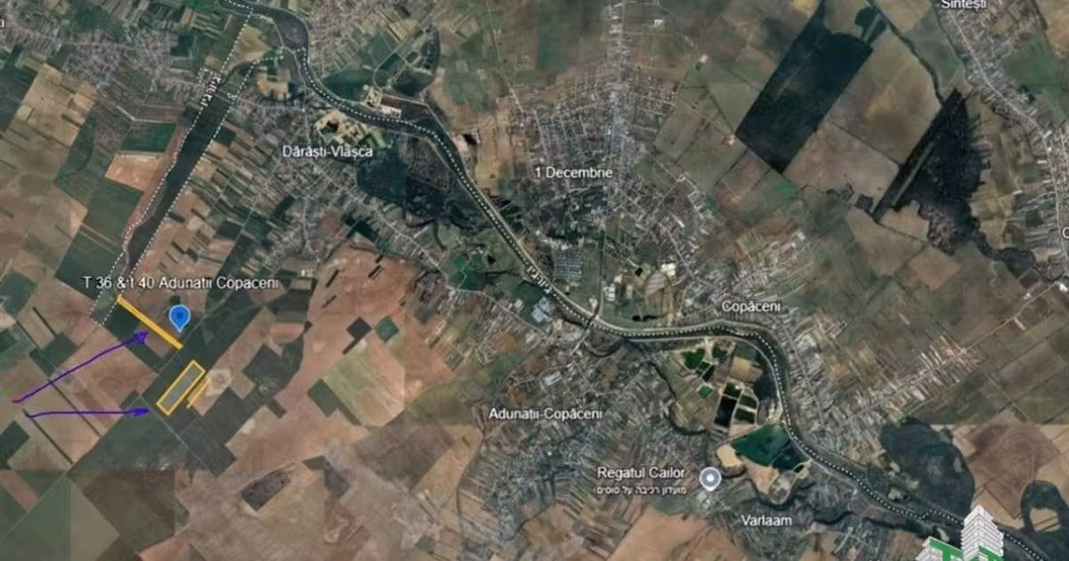 Teren Construcții intravilan de vânzare de 186441 mp, în Adunații-Copăceni