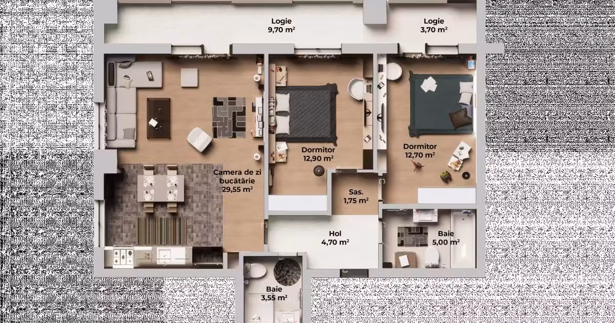 Apartament de vânzare cu 3 camere în zona Periferie, Sibiu