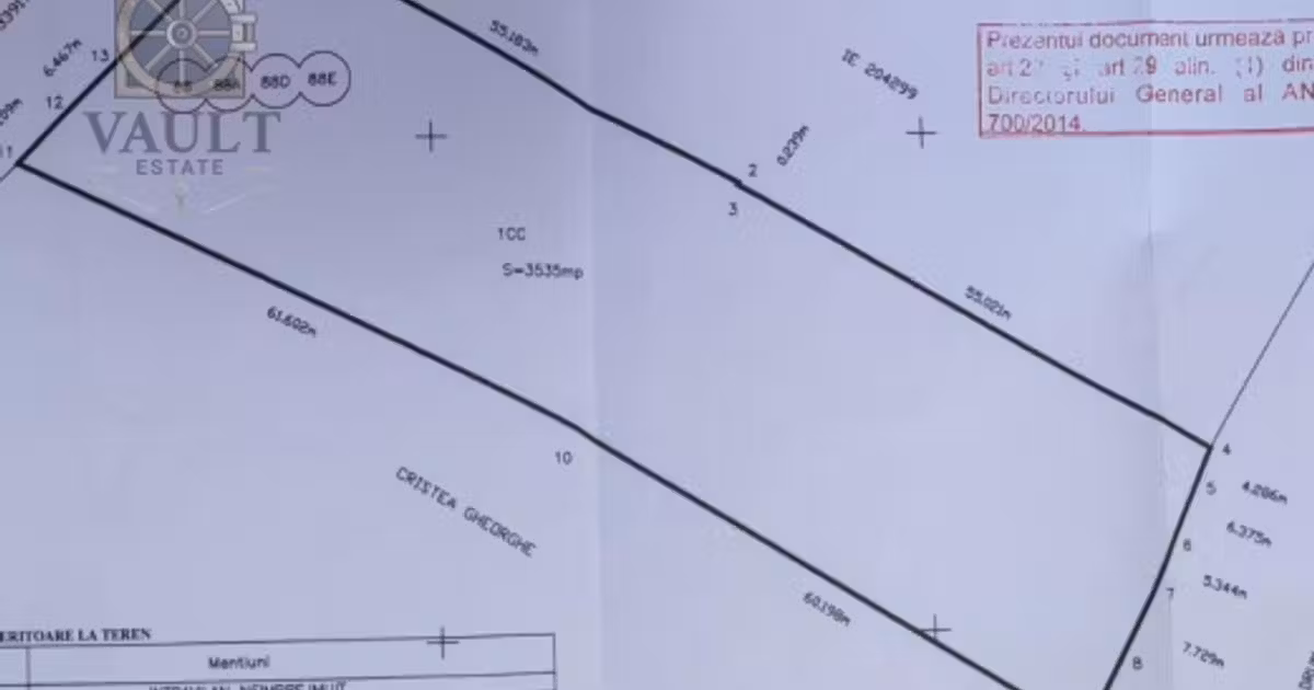 Teren Construcții intravilan de vânzare de 3535 mp, în zona Fundeni, Sector 2