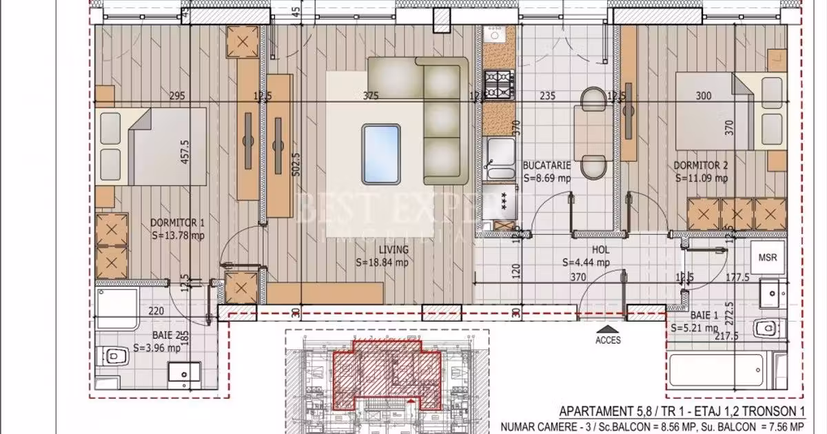 Apartament de vânzare cu 3 camere în zona Theodor Pallady, Sector 3