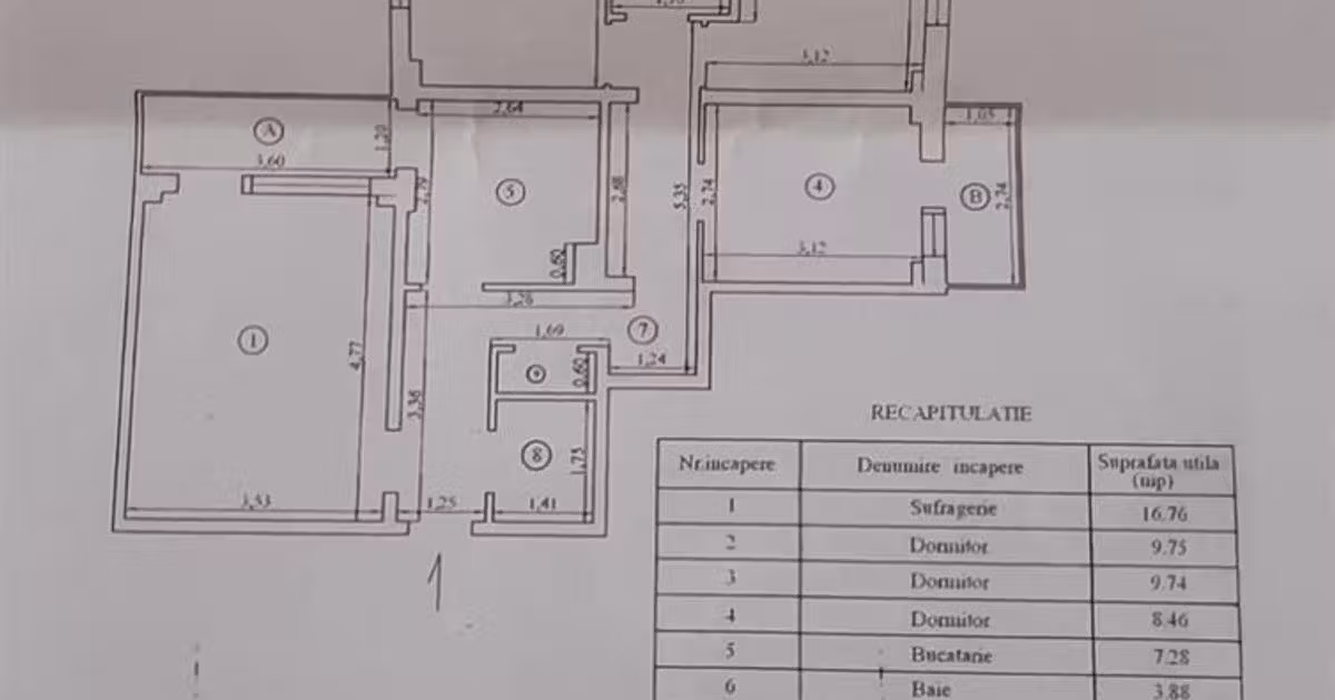 Apartament de vânzare cu 4 camere în zona Plantelor, Brăila