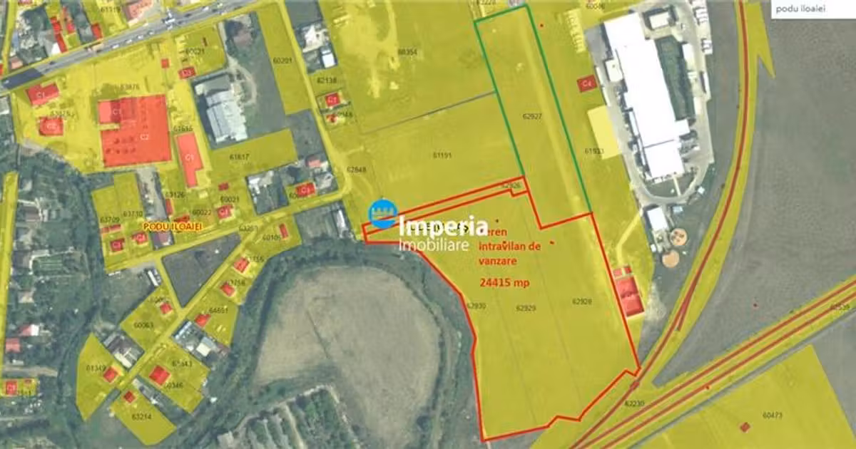 Teren agricol intravilan de vânzare de 24415 mp, în Podu Iloaiei