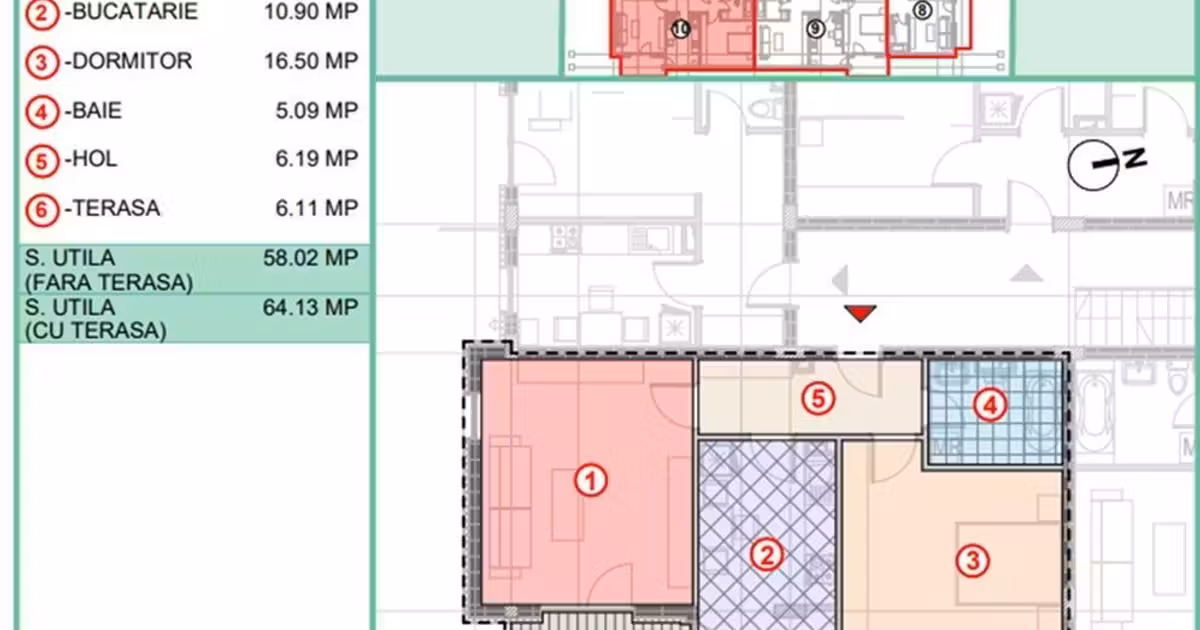 Apartament de vânzare cu 2 camere în Popești-Leordeni