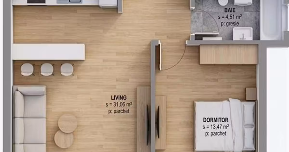 Apartament de vânzare cu 2 camere în zona Ițcani, Suceava