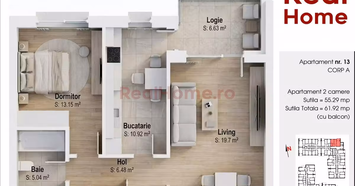 Apartament de vânzare cu 2 camere în zona 1 Decembrie 1918, Sector 3