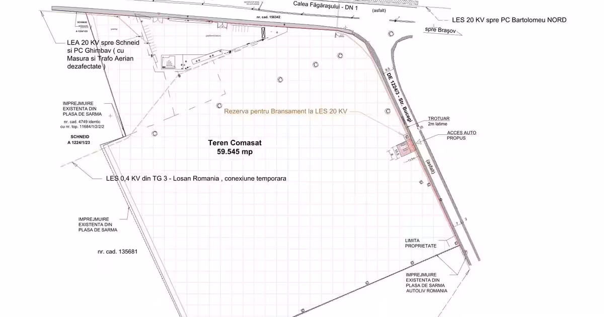 Teren Construcții intravilan de vânzare de 59545 mp, în zona Nord, Brașov