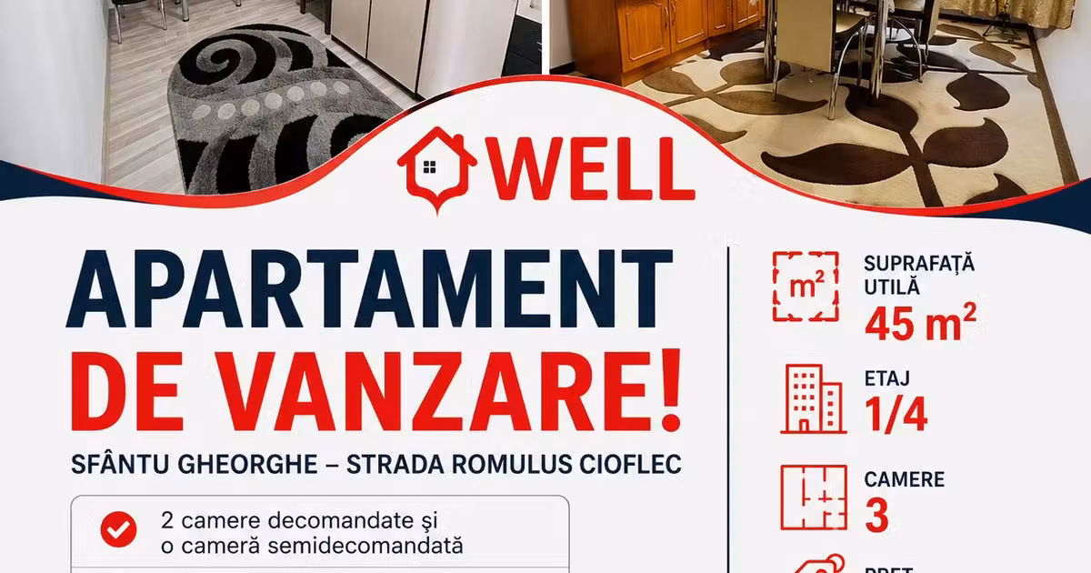 Apartament de vânzare cu 3 camere în zona Ciucului, Sfântu Gheorghe